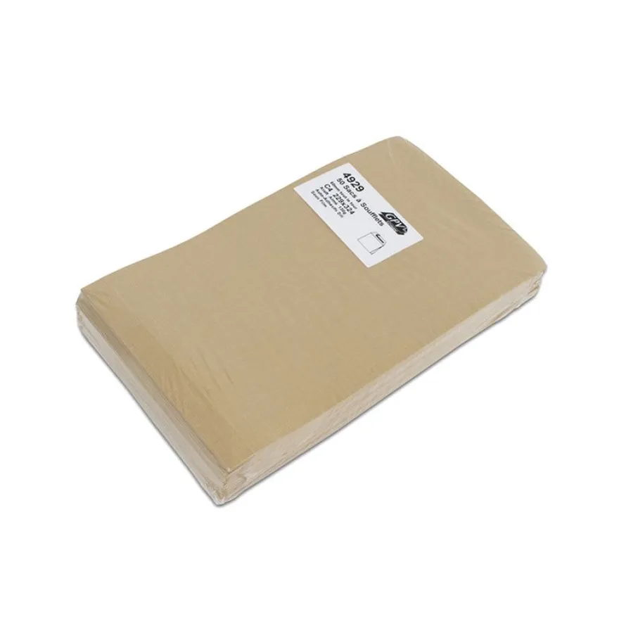 GPV Pack'n Post - 50 Pochettes kraft armé à soufflets - C4 229 x 324 mm - 130 gr - bande auto-adhésive