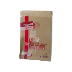 GPV Pack'n Post - 25 Pochettes kraft à soufflets 280 x 375 mm - 130 gr - bande auto-adhésive