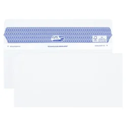 GPV Secure - 100 Enveloppes DL+ 112 x 225 mm - 90 gr - sans fenêtre - blanc - autocollante