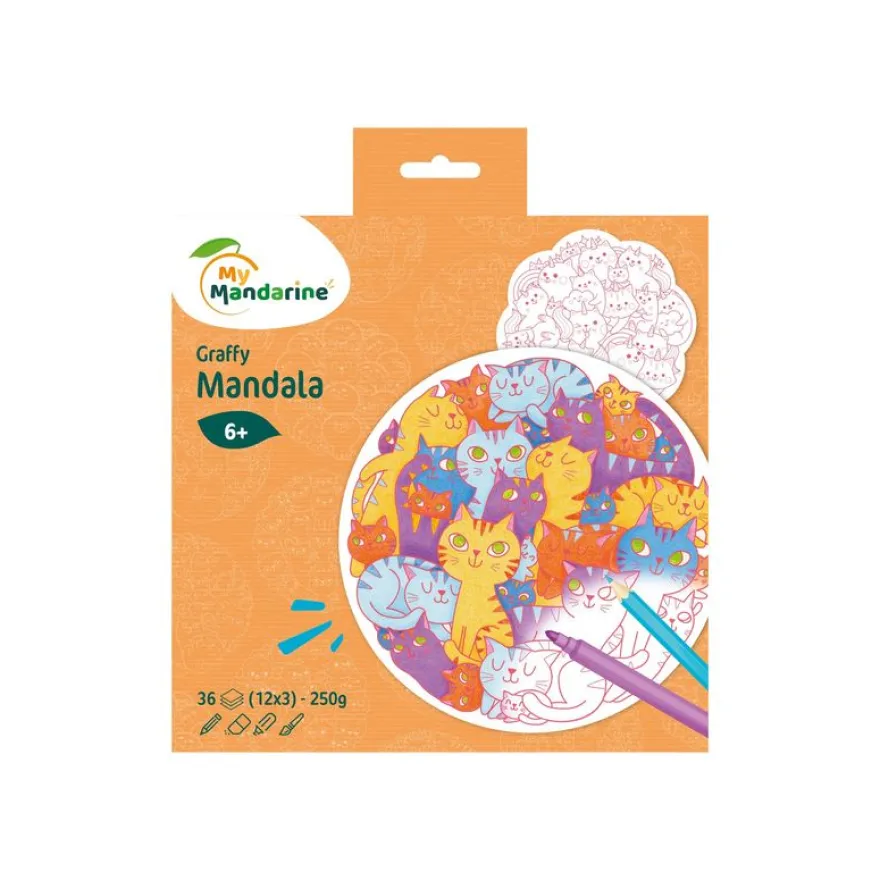 Graffy Mandala, Jumble cats - livre à colorier (relié par spirale)