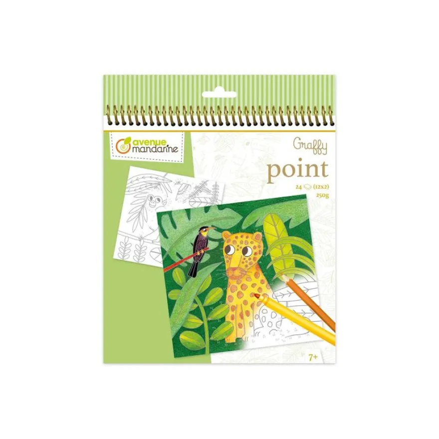 Graffy Point, Jungle - Carnet de coloriage à relier - Avenue Mandarine