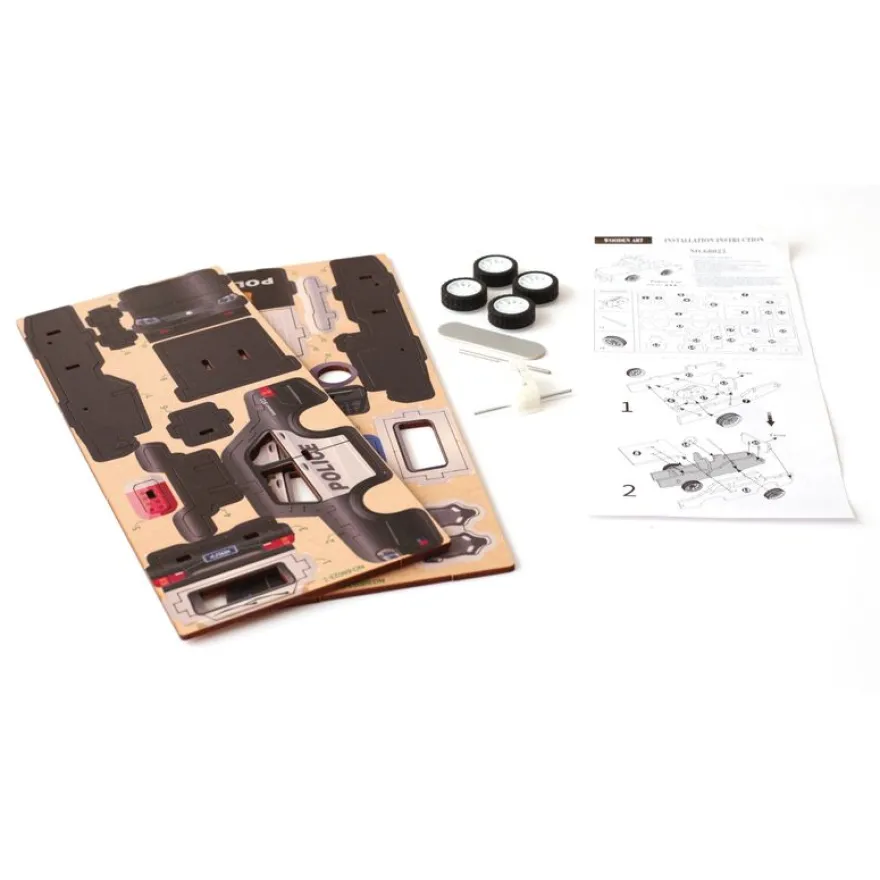 Graine Creative - Maquette Bois - Police - puzzle 3D
