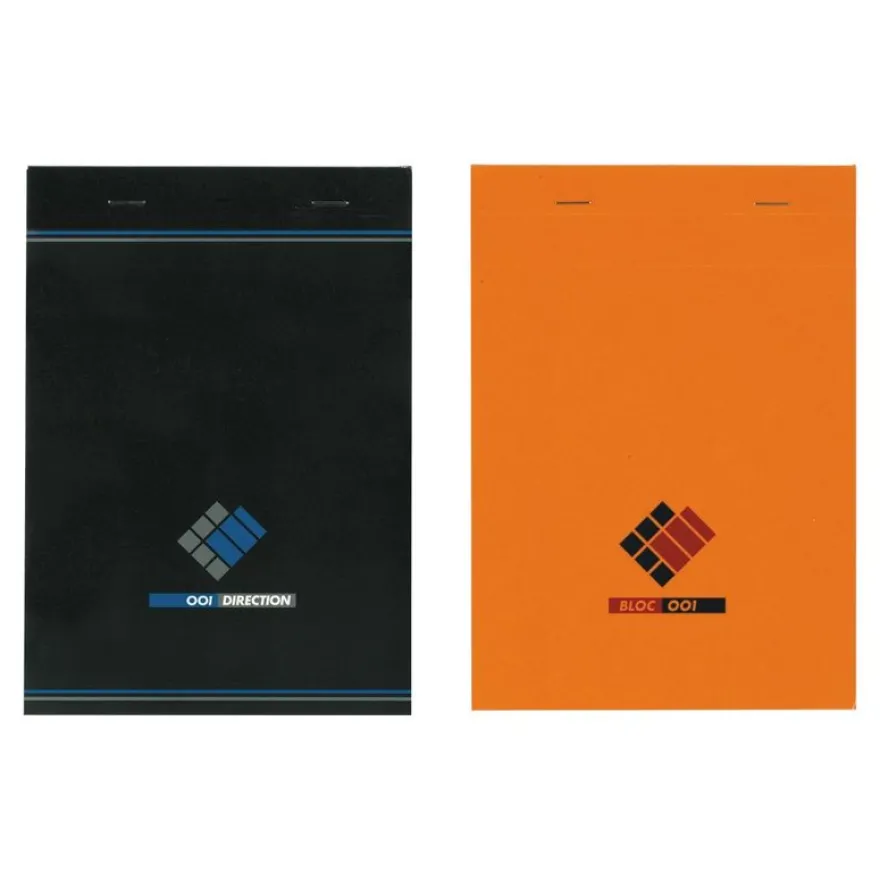 Hamelin - Bloc notes Direction - A4 - 200 pages - petits carreaux - noir ou orange