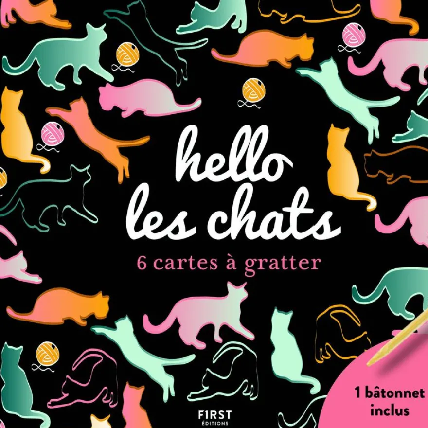 Hello les chats - 6 cartes à gratter