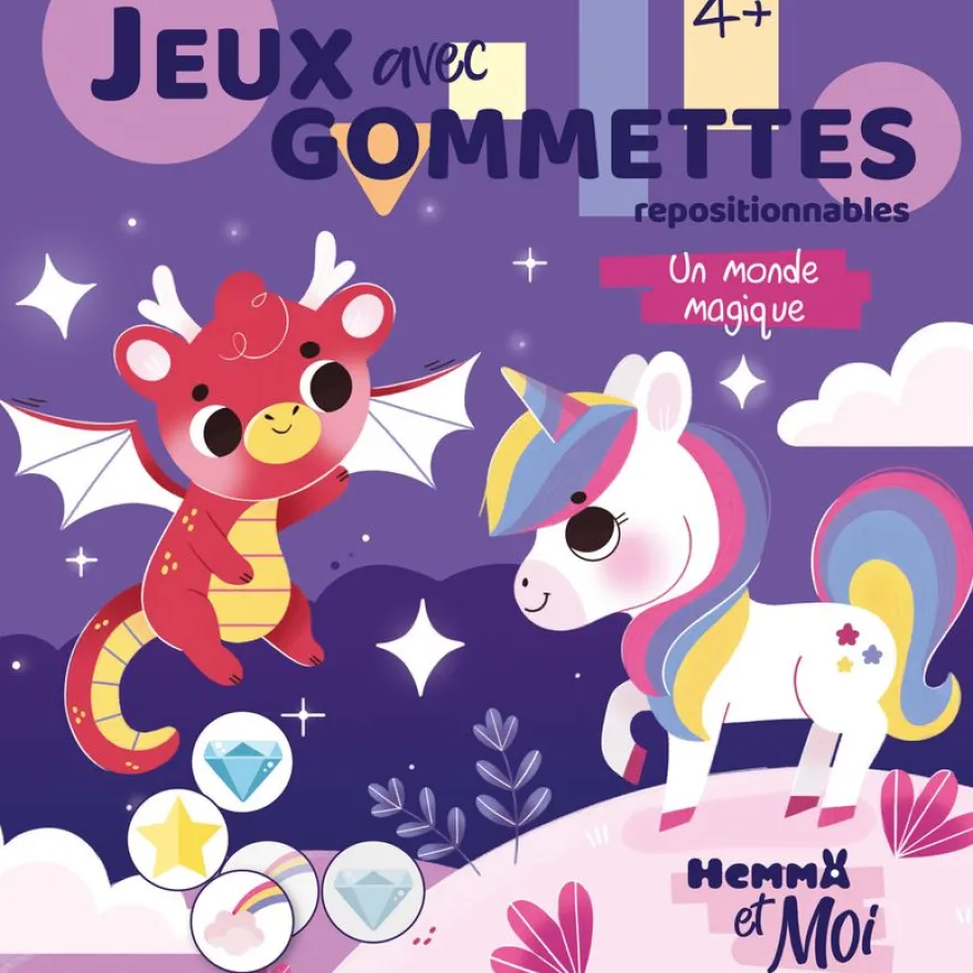 Hemma et moi - jeux avec gommettes - un monde magique - repositionnables