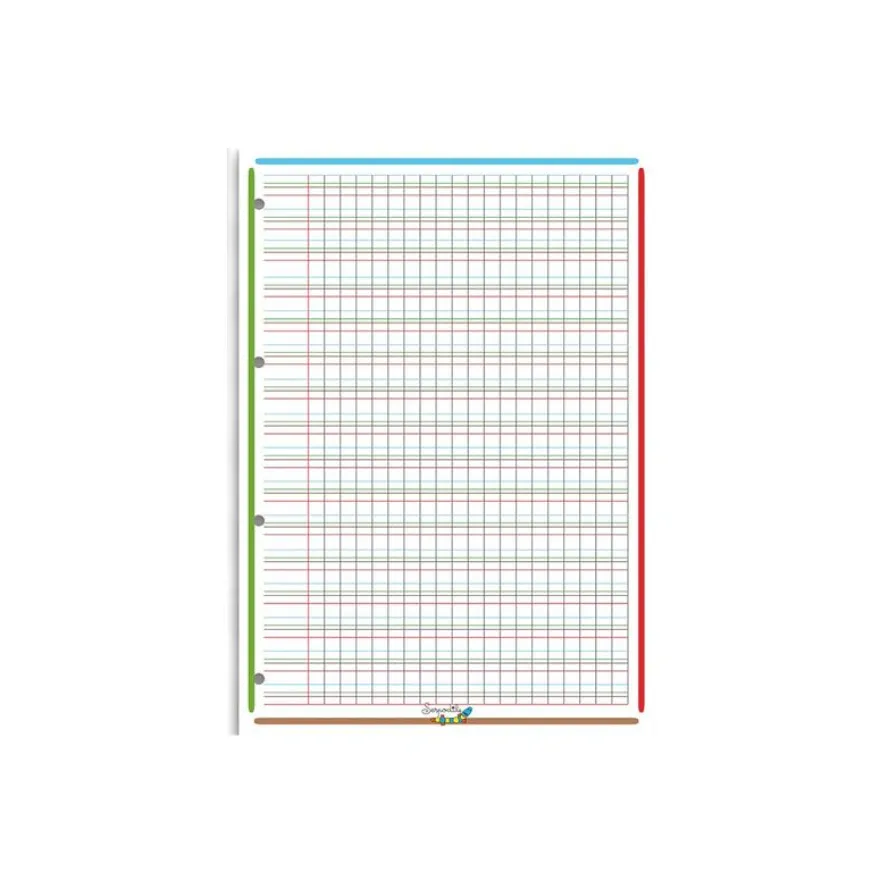 HOLDHAM - 50 feuilles mobiles Dys perforées - 100 pages - A4 - ligné 2 mm