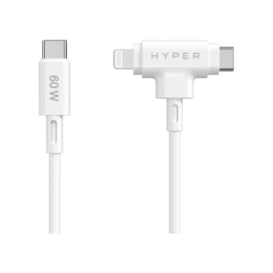 HyperJuice - Câble Lightning - 24 pin USB-C mâle pour 24 pin USB-C, Lightning mâle - 1.5 m - blanc