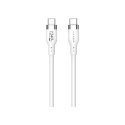 HyperJuice - Câble USB - 24 pin USB-C (M) pour 24 pin USB-C (M) - USB 2.0 - 1 m - Alimentation USB (240 W), gamme de puissance étendue (EPR) - blanc