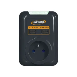 INFOSEC S1 USB NEO - Parasurtenseur - 3680 Watt - noir