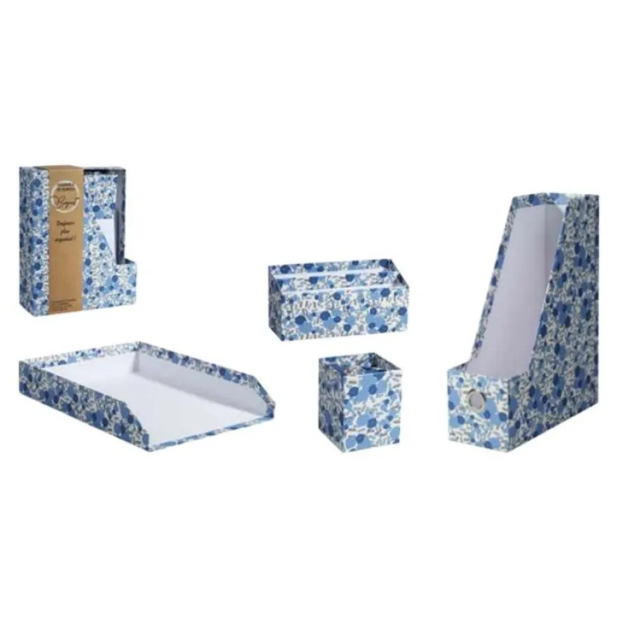 Ink Bosquet - Parure de bureau en carton - 4 pièces