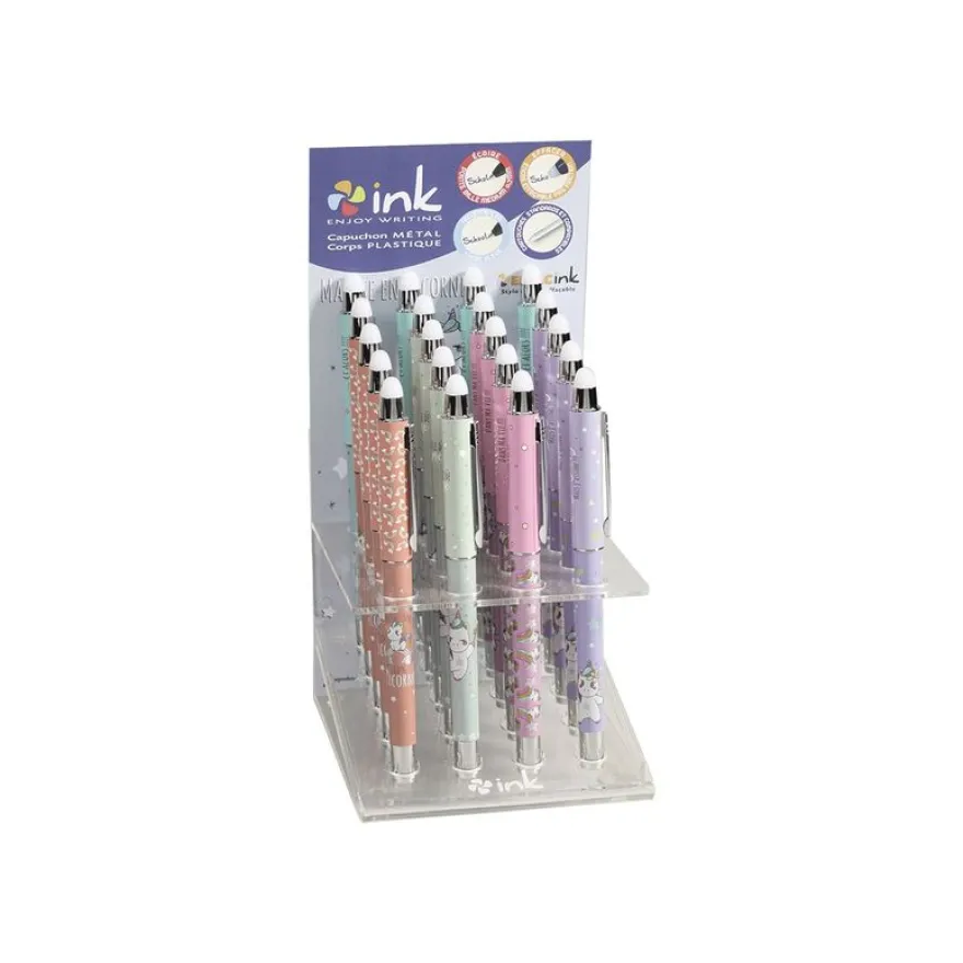 Ink EFFACink Ma Vie De Licorne - Stylo à bille effaçable - différents modèles disponibles