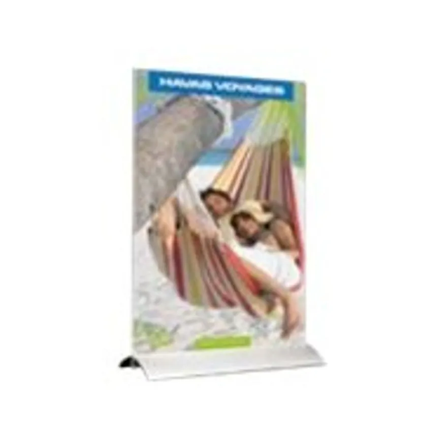 INOVSHOP - Porte-visuel A5 - double face - socle aluminium