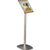 INOVSHOP - Porte-visuel A4 sur pied fixe - gris aluminium anodisé