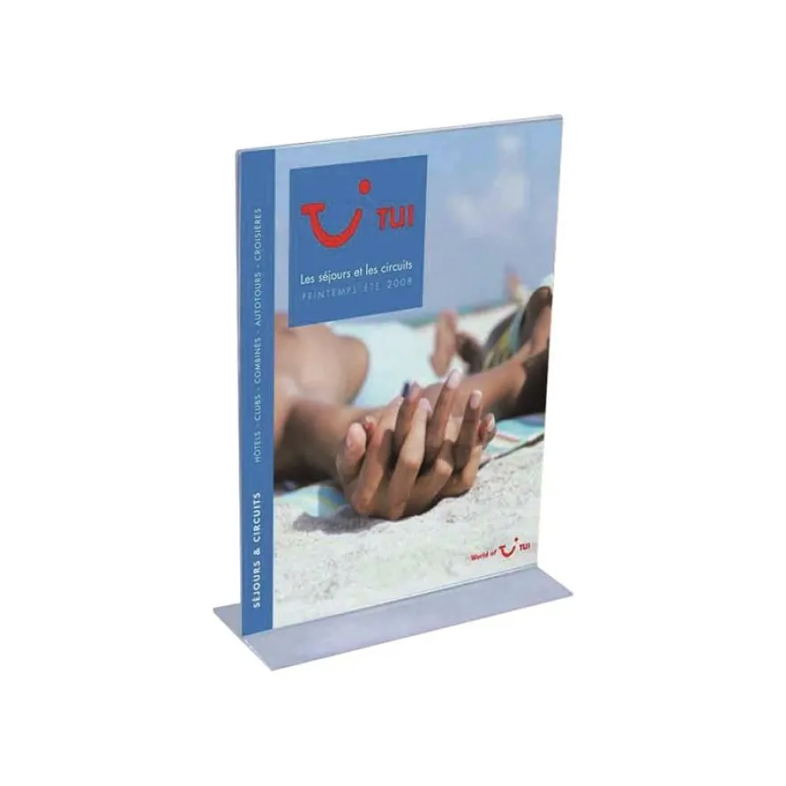 INOVSHOP - Porte-visuel de comptoir en "T" - A5 recto/verso