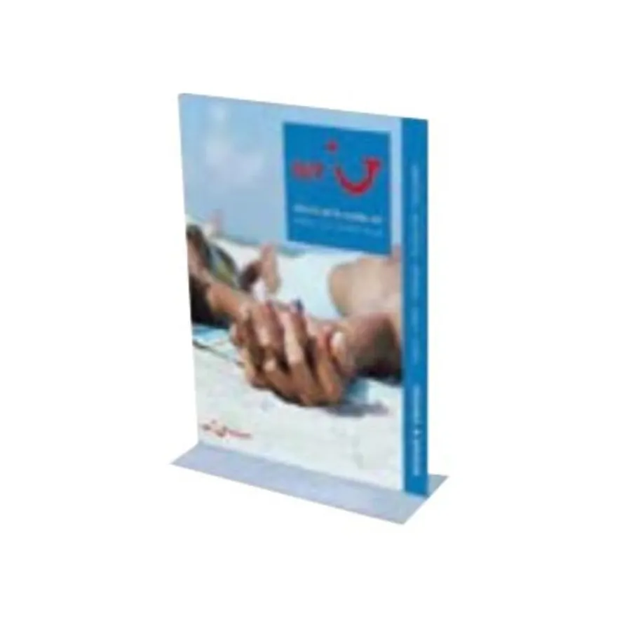 INOVSHOP - Porte-visuel de comptoir en "T" - A6 recto/verso