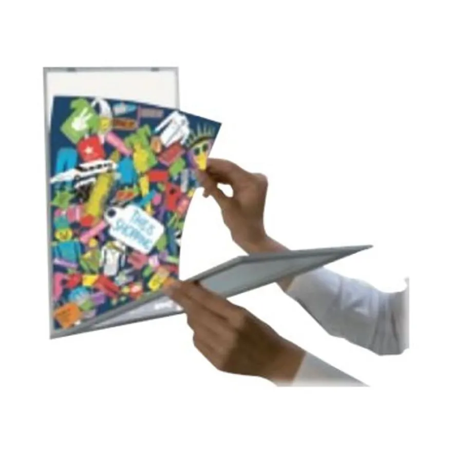 INOVSHOP - Porte-visuel d'information adhésif gris