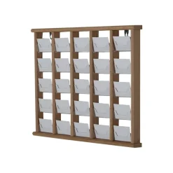 INOVSHOP - Présentoir de cartes de visite mural - 5 x 5 compartiments - finition bois naturel