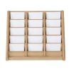 INOVSHOP - Présentoir de carte de visites mural - 3 x 5 compartiments - bois foncé
