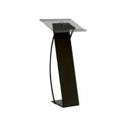 INOVSHOP - Pupitre plexi sur pied métal en Z - fourni avec 2 anneaux de classeur amovibles