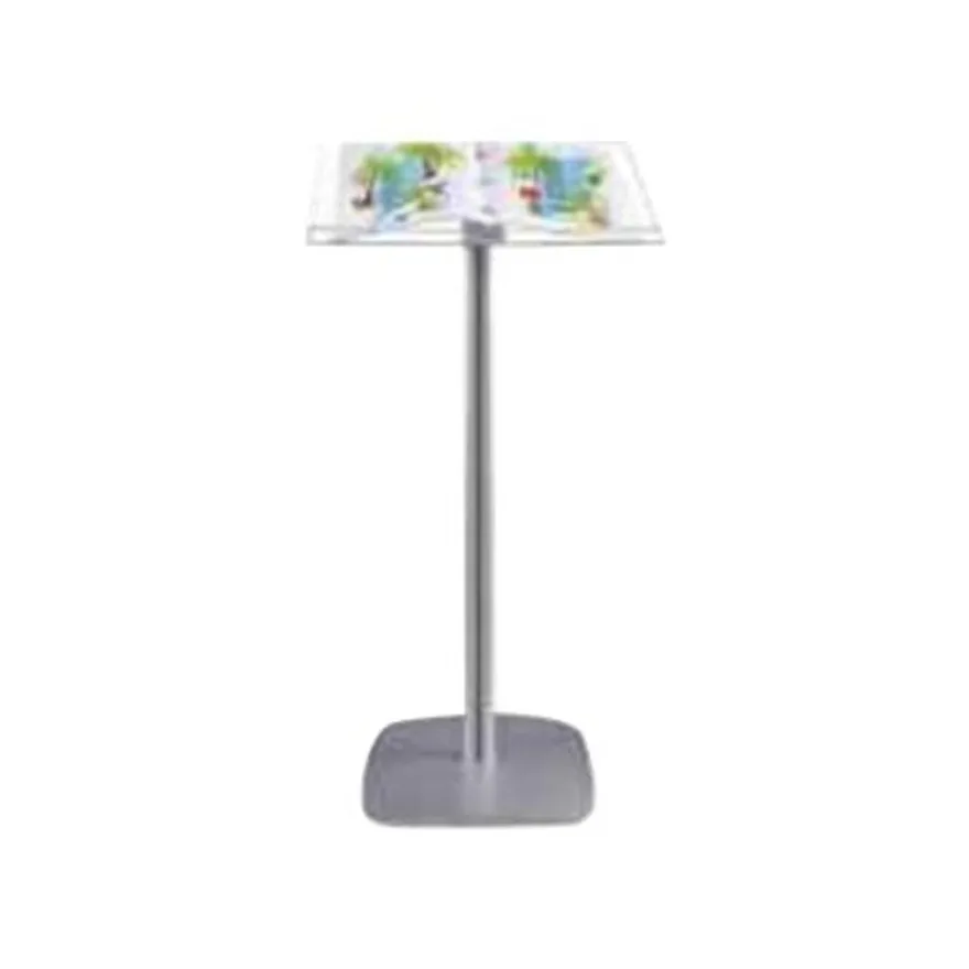 INOVSHOP - Pupitre plexi sur pied aluminium - surmonté de 4 anneaux de classeur