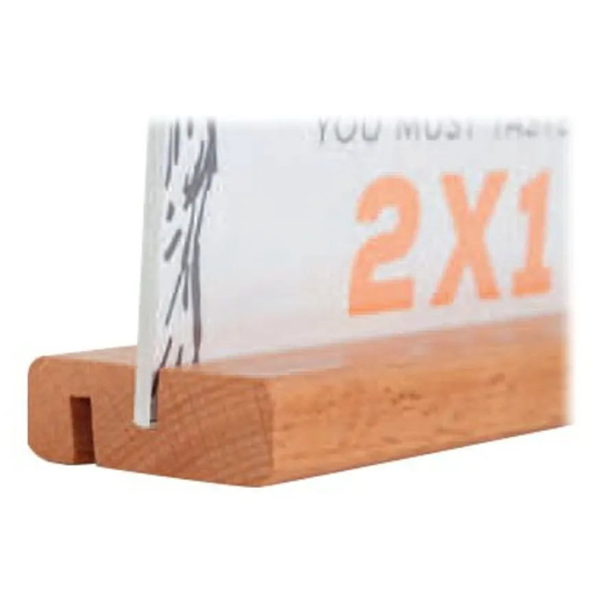 INOVSHOP - Socle double face pour affiche A6 - bois naturel