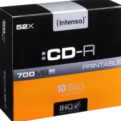 Intenso - 10 x CD-R - 700 Mo (80 min) 52x - surface imprimable par jet d'encre - boîtier CD étroit