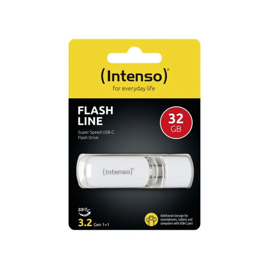 Intenso Flash Line - Clé USB 32 Go - USB-C 3.1 Gen 1 - blanc
