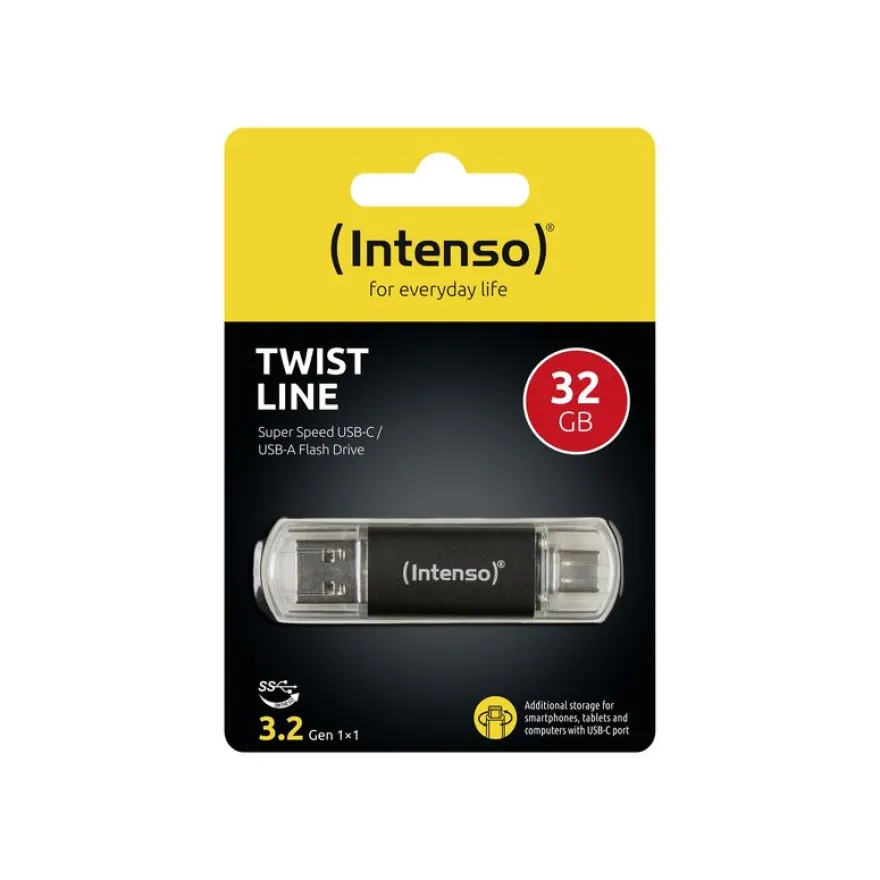 Intenso Twist Line - Clé USB 32 Go - USB 3.2 Gen 1 / USB-C - anthracite
