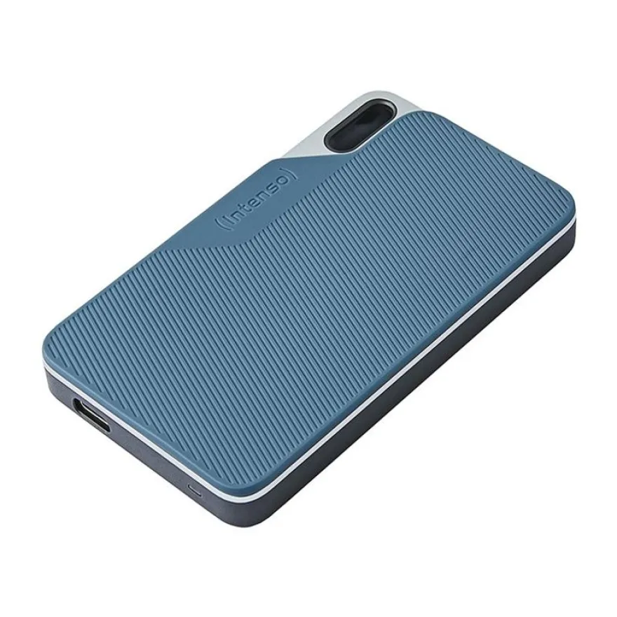 Intenso TX100 - Disque dur externe 500 Go SSD - USB 3.2 Gen 1x1 (USB-C connecteur) - gris-bleu