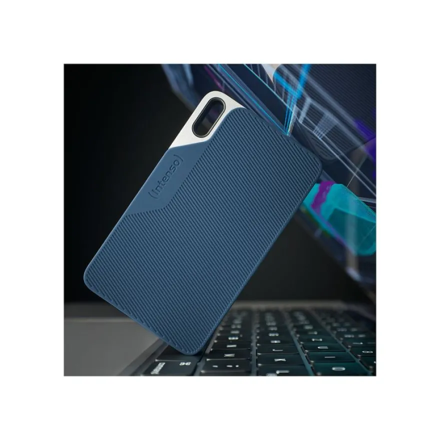 Intenso TX100 - SSD - 1 To - externe (portable) - USB 3.2 Gen 1x1 (USB-C connecteur) - gris-bleu