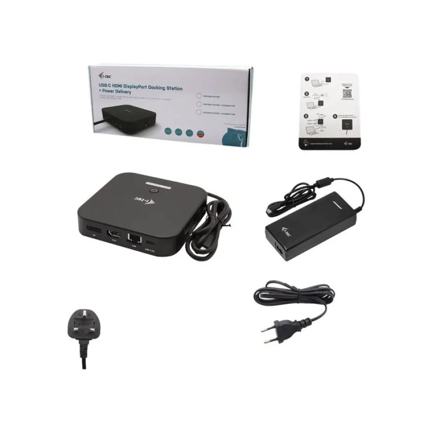 i-Tec - Station d'accueil - USB-C 3.1 Gen 2 / Thunderbolt 3 - HDMI, DP - GigE - 112 Watt - avec chargeur universel i-Tec 112 W - Europe