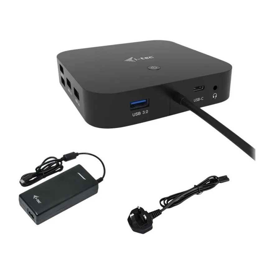i-Tec - Station d'accueil - USB-C 3.1 Gen 2 / Thunderbolt 3 - HDMI, DP - GigE - 112 Watt - avec chargeur universel i-Tec 112 W - Europe
