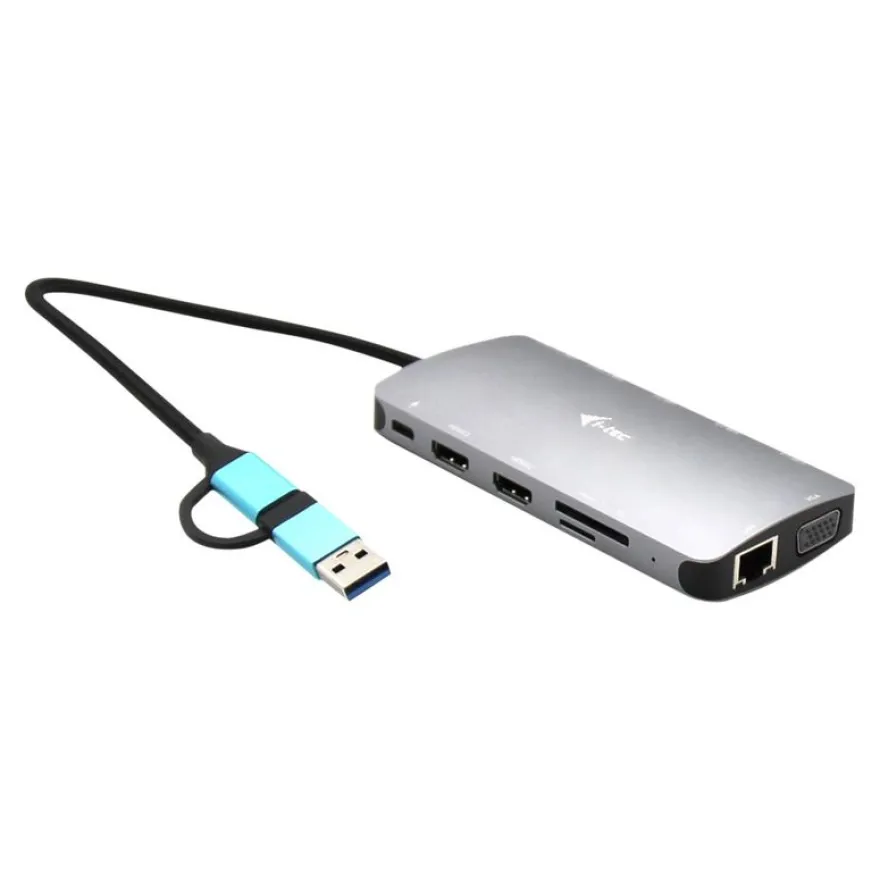 i-Tec Nano Dock - Station d'accueil - USB 3.0 / USB4 / Thunderbolt 4 - VGA, 2 x HDMI - GigE - Europe