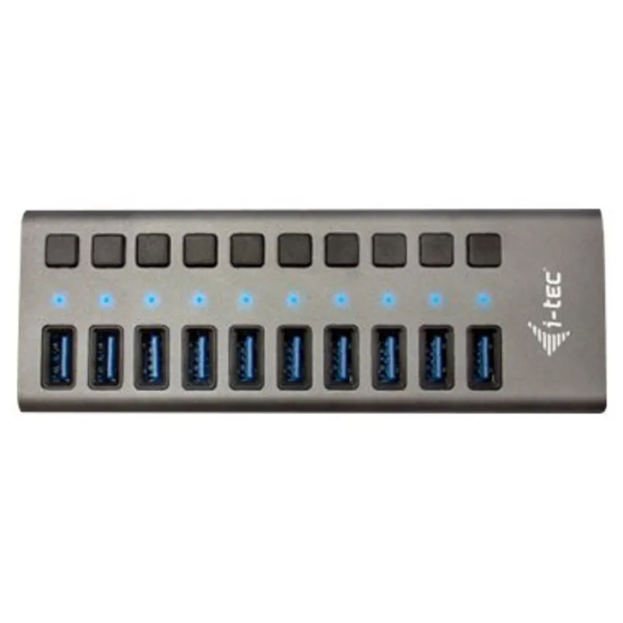i-Tec USB 3.0 Charging HUB - Hub - 10 x SuperSpeed USB 3.0 - de bureau
