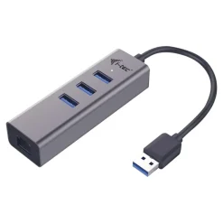i-Tec USB 3.0 Metal - Hub - 3 x SuperSpeed USB 3.0 + 1 x 10/100/1000 - de bureau