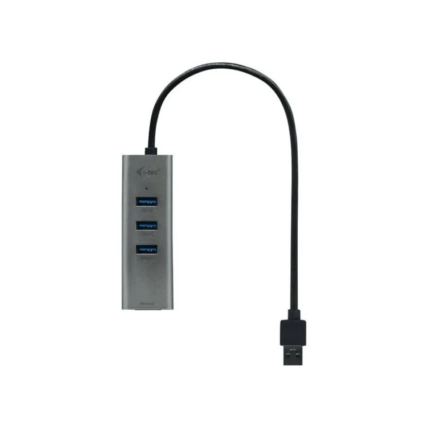i-Tec USB 3.0 Metal - Hub - 3 x SuperSpeed USB 3.0 + 1 x 10/100/1000 - de bureau