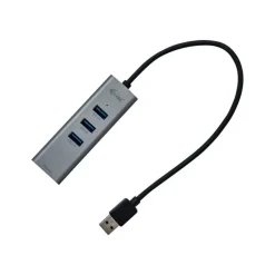 i-Tec USB 3.0 Metal - Hub - 3 x SuperSpeed USB 3.0 + 1 x 10/100/1000 - de bureau
