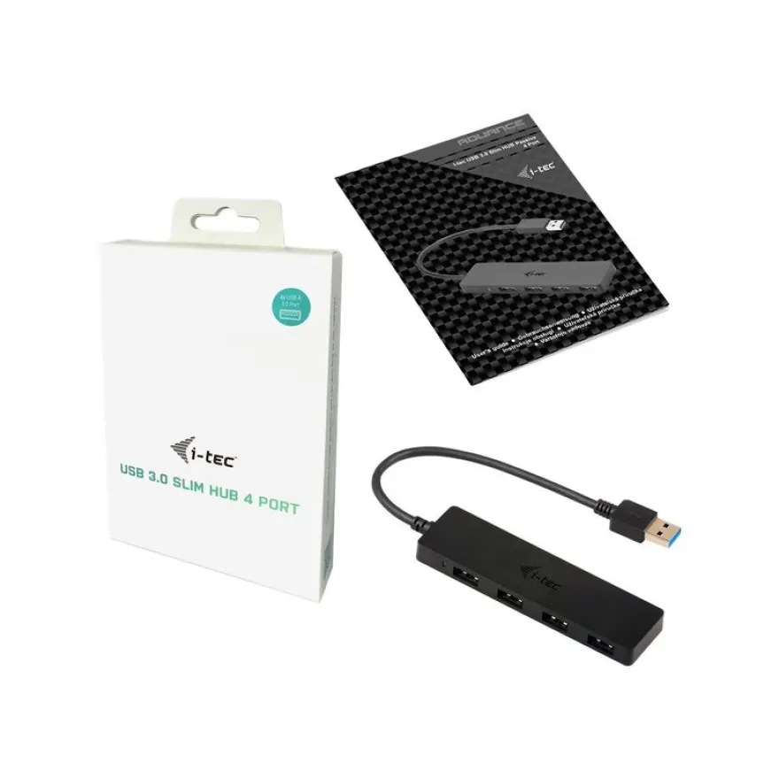 i-Tec USB 3.0 Slim Passive HUB - Hub - 4 x SuperSpeed USB 3.0 - de bureau