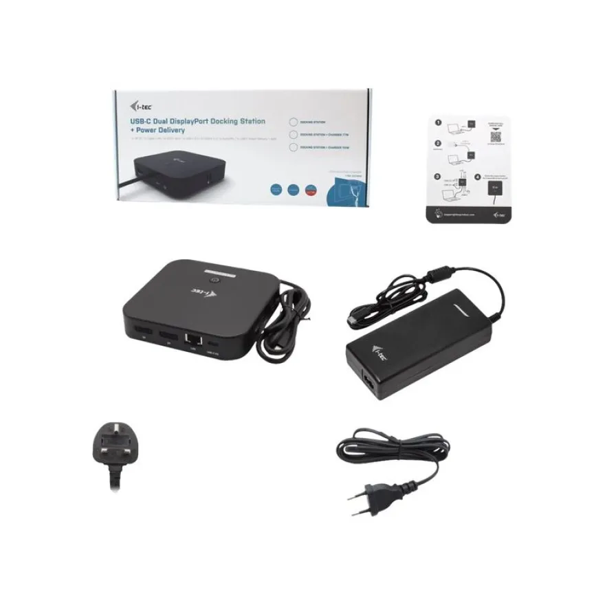 i-Tec USB-C - Station d'accueil - USB-C / Thunderbolt 3 - 2 x DP - GigE
