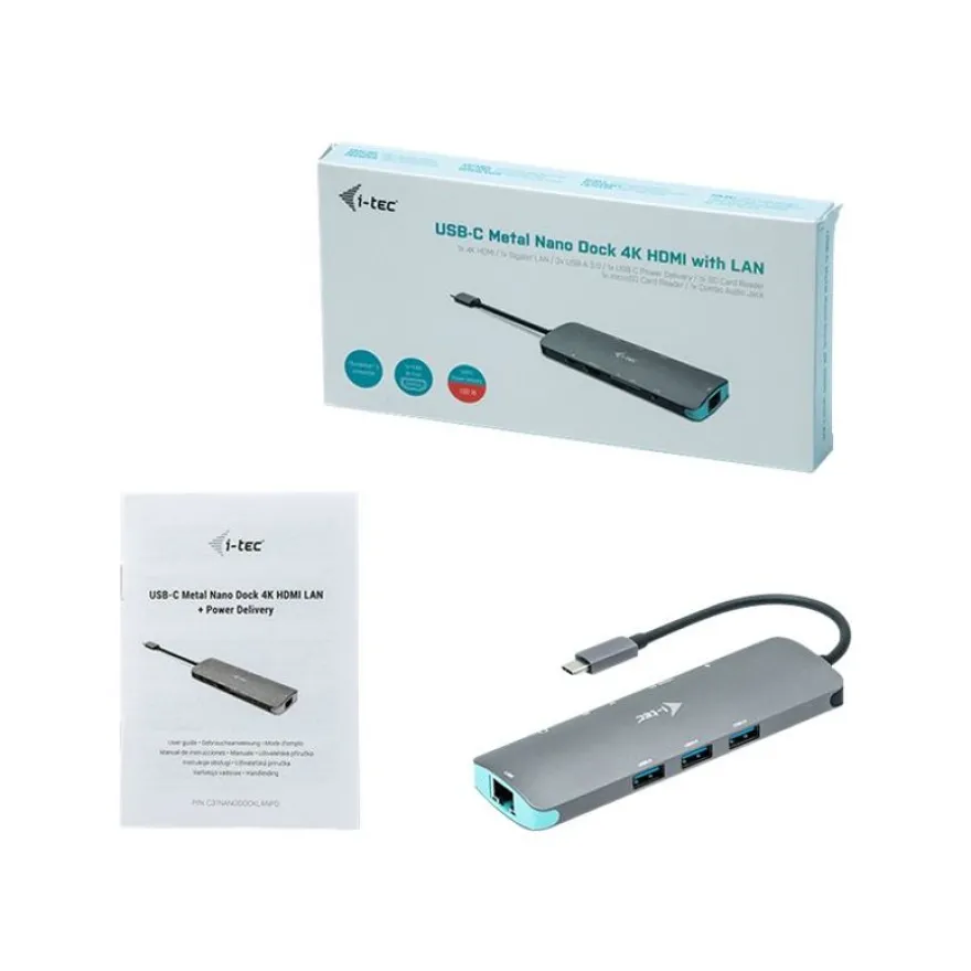 i-Tec USB-C Metal Nano - Station d'accueil - USB-C 3.1 - HDMI - GigE