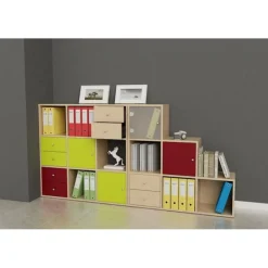 Jeu de 2 tiroirs pour bibliothèque MAXICOLOR - imitation chêne clair