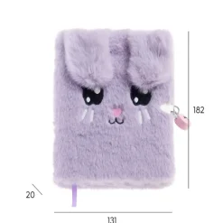 Journal intime peluche Lapin Back2Fun