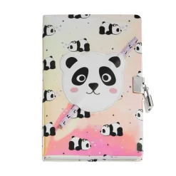 Journal secret Panda pour enfants avec cadenas - clés et crayon - carnet A5 holographique à 80 pages lignées - cadeau original Back2Fun