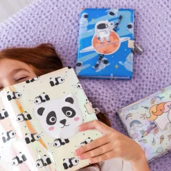 Journal secret Panda pour enfants avec cadenas - clés et crayon - carnet A5 holographique à 80 pages lignées - cadeau original Back2Fun