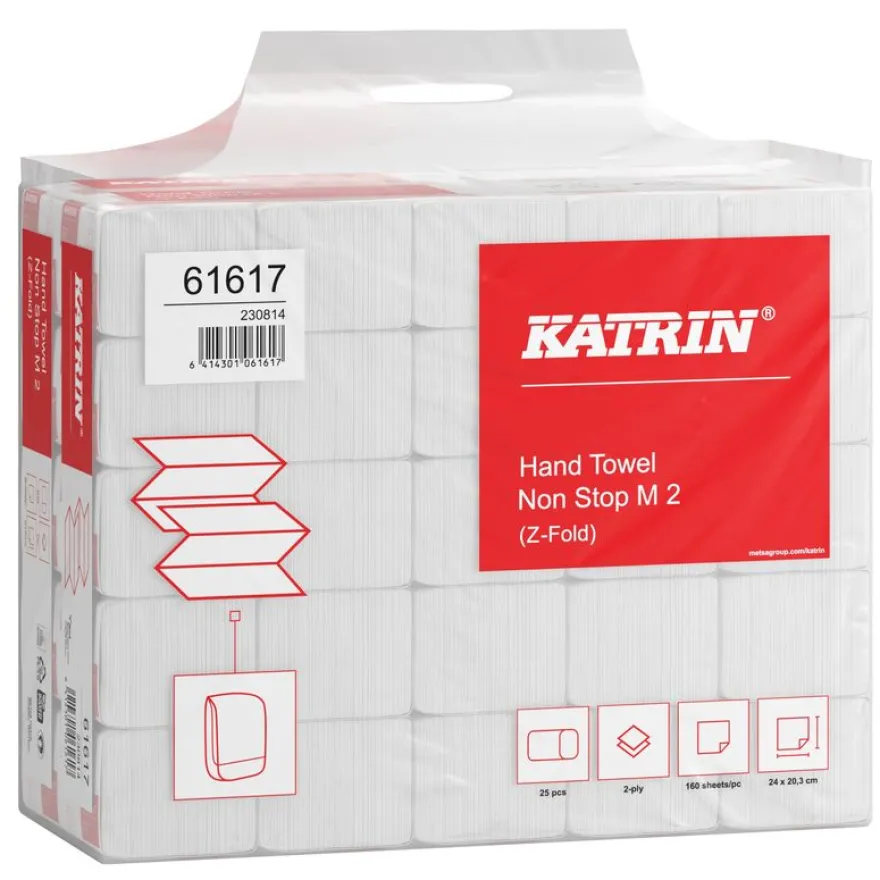 Katrin - Essuie-mains double épaisseur - pliage en Z - 160 feuilles - 25 pièces