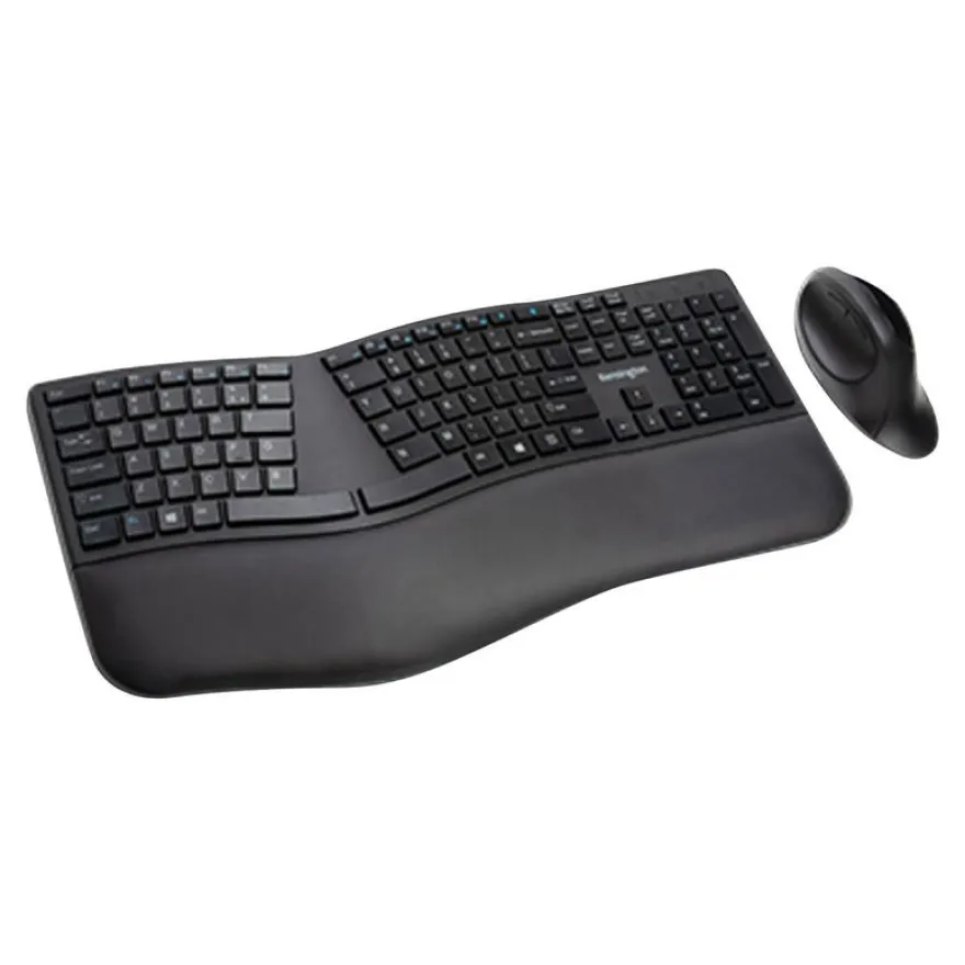 Kensington Pro Fit Ergo - Ensemble clavier et souris sans fil - Azerty - noir