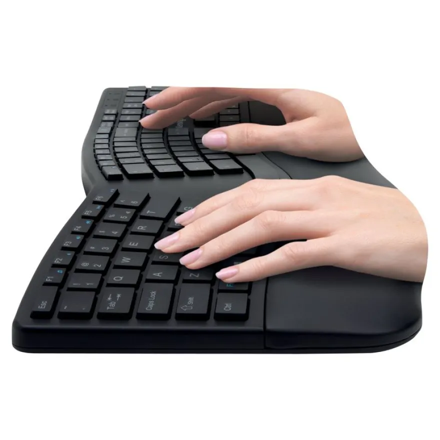 Kensington Pro Fit Ergo - Ensemble clavier et souris sans fil - Azerty - noir
