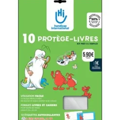 Kit de 10 protège-livres solidaires Handicap International