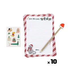 Kit lettres au Père Noël - 10 feuilles - 1 crayon à papier avec gomme - 1 planche stickers - Viquel