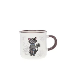 Kiub - Mug bol tasse 125 ml kooks chat noir porcelaine blanc